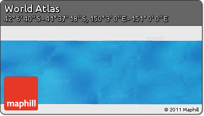 Physical Panoramic Map of the Area around 41° 51' 59" S, 150° 31' 30" E