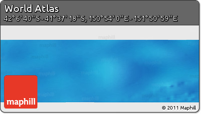 Physical Panoramic Map of the Area around 41° 51' 59" S, 151° 22' 30" E