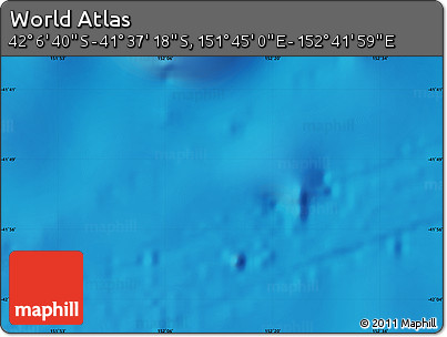 Physical Map of the Area around 41° 51' 59" S, 152° 13' 29" E