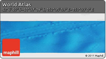 Physical Panoramic Map of the Area around 41° 51' 59" S, 153° 4' 29" E