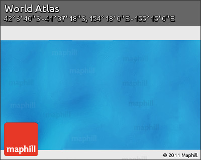 Physical 3D Map of the Area around 41° 51' 59" S, 154° 46' 30" E