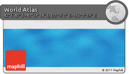 Physical Panoramic Map of the Area around 41° 51' 59" S, 155° 37' 30" E
