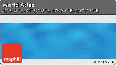 Physical Panoramic Map of the Area around 41° 51' 59" S, 155° 37' 30" E