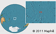 Satellite Location Map of the area around 41° 51' 59" S, 155° 28' 29" W