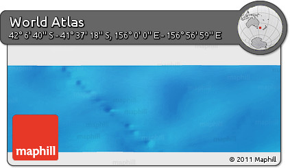 Physical Panoramic Map of the Area around 41° 51' 59" S, 156° 28' 29" E
