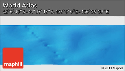 Physical Panoramic Map of the Area around 41° 51' 59" S, 156° 28' 29" E