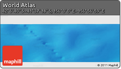 Physical Panoramic Map of the Area around 41° 51' 59" S, 156° 28' 29" E