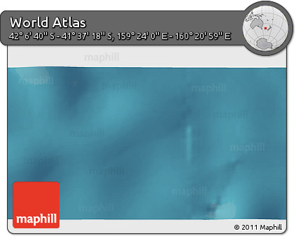 Satellite 3D Map of the Area around 41° 51' 59" S, 159° 52' 30" E