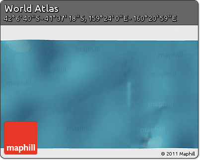 Satellite 3D Map of the Area around 41° 51' 59" S, 159° 52' 30" E