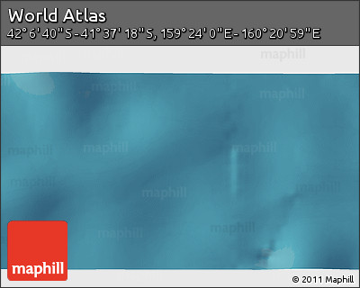 Satellite 3D Map of the Area around 41° 51' 59" S, 159° 52' 30" E