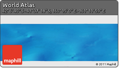 Physical Panoramic Map of the Area around 41° 51' 59" S, 160° 43' 29" E