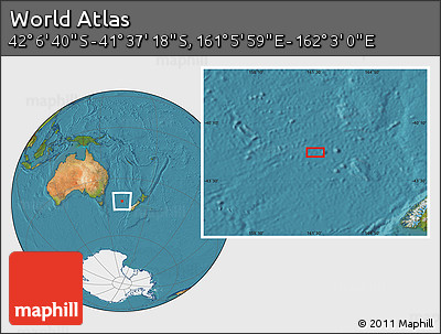 Satellite Location Map of the Area around 41° 51' 59" S, 161° 34' 29" E