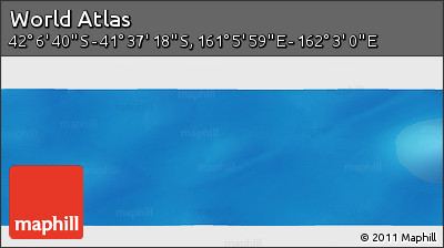 Physical Panoramic Map of the Area around 41° 51' 59" S, 161° 34' 29" E