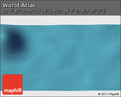 Satellite 3D Map of the Area around 41° 51' 59" S, 163° 16' 30" E