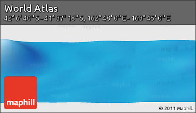 Physical Panoramic Map of the Area around 41° 51' 59" S, 163° 16' 30" E