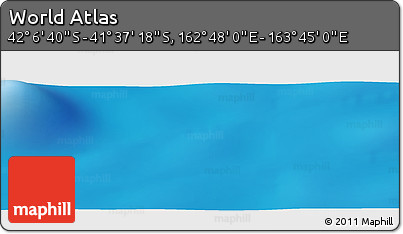 Physical Panoramic Map of the Area around 41° 51' 59" S, 163° 16' 30" E