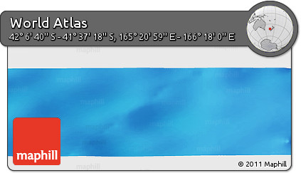 Physical Panoramic Map of the Area around 41° 51' 59" S, 165° 49' 29" E