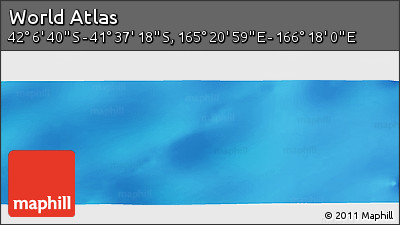 Physical Panoramic Map of the Area around 41° 51' 59" S, 165° 49' 29" E