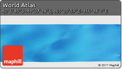 Physical Panoramic Map of the Area around 41° 51' 59" S, 165° 49' 29" E