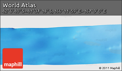 Physical Panoramic Map of the Area around 41° 51' 59" S, 166° 40' 30" E