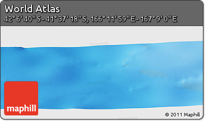 Physical Panoramic Map of the Area around 41° 51' 59" S, 166° 40' 30" E