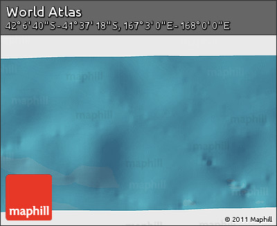 Satellite 3D Map of the Area around 41° 51' 59" S, 167° 31' 30" E