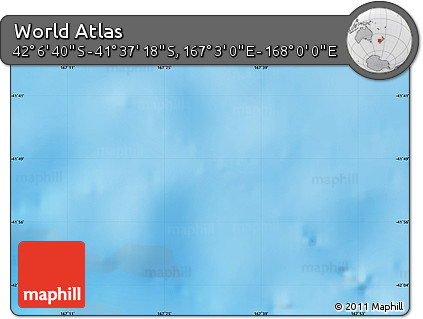 Physical Map of the Area around 41° 51' 59" S, 167° 31' 30" E
