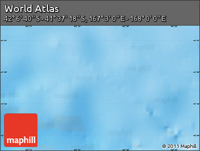 Physical Map of the Area around 41° 51' 59" S, 167° 31' 30" E