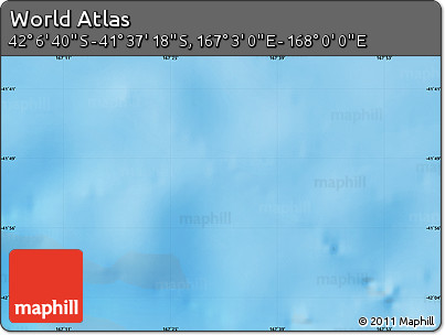 Physical Map of the Area around 41° 51' 59" S, 167° 31' 30" E