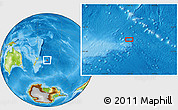 Physical Location Map of the area around 41° 51' 59" S, 168° 13' 29" W