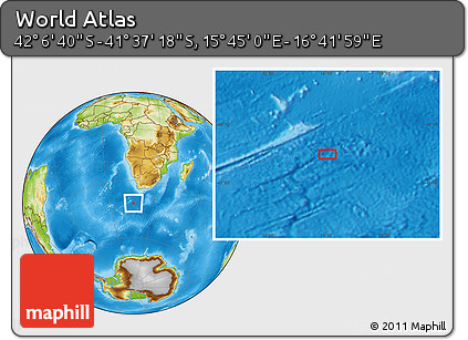 Physical Location Map of the Area around 41° 51' 59" S, 16° 13' 30" E