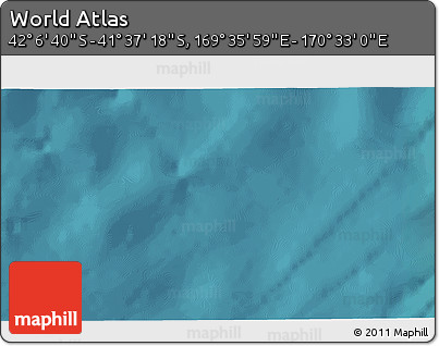 Satellite 3D Map of the Area around 41° 51' 59" S, 170° 4' 29" E