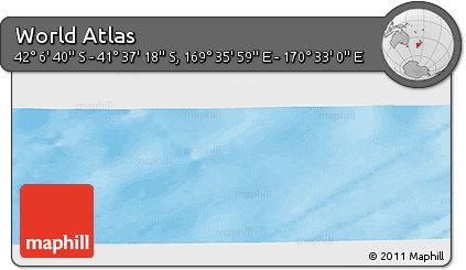 Physical Panoramic Map of the Area around 41° 51' 59" S, 170° 4' 29" E