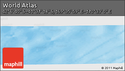 Physical Panoramic Map of the Area around 41° 51' 59" S, 170° 4' 29" E
