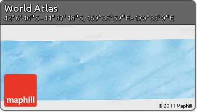 Physical Panoramic Map of the Area around 41° 51' 59" S, 170° 4' 29" E