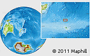 Physical Location Map of the area around 41° 51' 59" S, 176° 43' 29" W