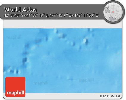 Physical 3D Map of the Area around 41° 51' 59" S, 177° 43' 29" E