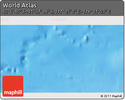 Physical 3D Map of the Area around 41° 51' 59" S, 177° 43' 29" E