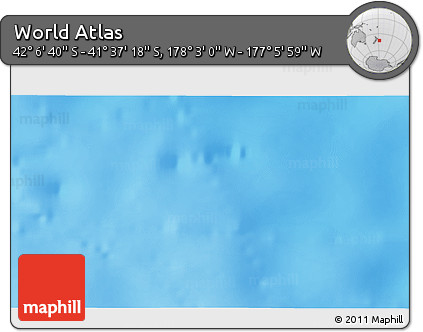 Physical 3D Map of the Area around 41° 51' 59" S, 177° 34' 29" W