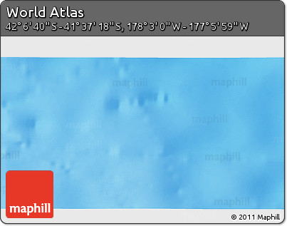 Physical 3D Map of the Area around 41° 51' 59" S, 177° 34' 29" W