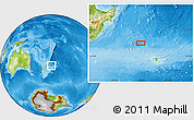 Physical Location Map of the area around 41° 51' 59" S, 178° 25' 30" W