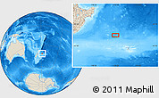 Shaded Relief Location Map of the area around 41° 51' 59" S, 178° 25' 30" W