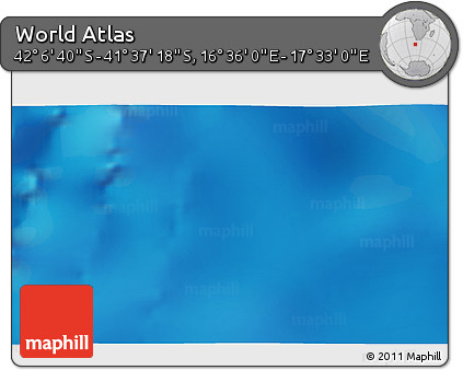 Physical 3D Map of the Area around 41° 51' 59" S, 17° 4' 30" E