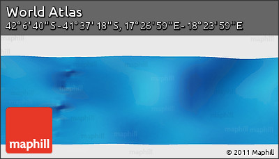 Physical Panoramic Map of the Area around 41° 51' 59" S, 17° 55' 29" E