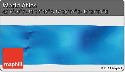 Physical Panoramic Map of the Area around 41° 51' 59" S, 17° 55' 29" E