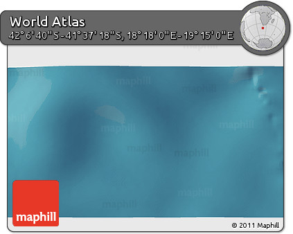 Satellite 3D Map of the Area around 41° 51' 59" S, 18° 46' 29" E