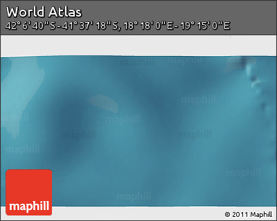 Satellite 3D Map of the Area around 41° 51' 59" S, 18° 46' 29" E