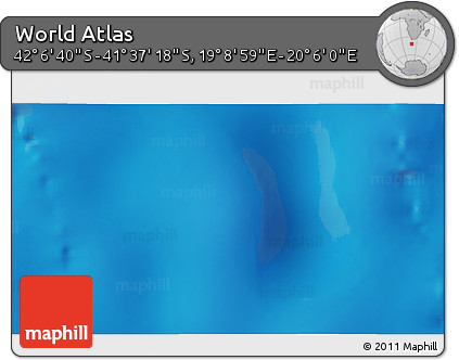 Physical 3D Map of the Area around 41° 51' 59" S, 19° 37' 30" E