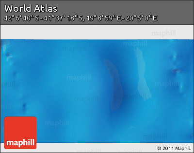 Physical 3D Map of the Area around 41° 51' 59" S, 19° 37' 30" E