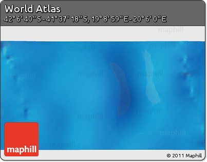 Physical 3D Map of the Area around 41° 51' 59" S, 19° 37' 30" E
